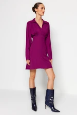 Trendyol Damson Shirt Collar Woven Mini Woven Dress