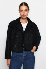 Trendyol Black Oversize Wide Cut Boucle Coat