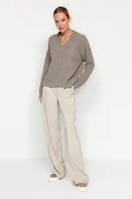 Trendyol Mink More Sustainable V-Neck Knitwear Sweater