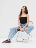 Black Women's Denim Crop Top Gap