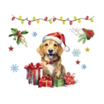 Christmas Cute Pet Toilet Sticker Bathroom Corridor Porch Cabinet Decoration Waterproof Toilet Covers Self-adhesive Wall Sticker