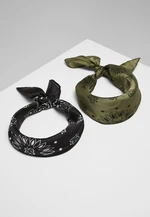 Satin scarf 2-pack blk/olive