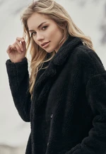 Women's Oversized Sherpa Coat Black