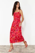 Trendyol Fuchsia Polka Dot A-line Midi Woven Dress