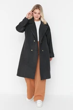 Trendyol Curve Anthracite Oversize Stamp Coat