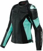 Dainese Racing 4 Lady Black/Acqua Green 44 Giacca di pelle