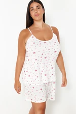 Trendyol Curve Pink Starfish Patterned Strap Knitted Pajama Set