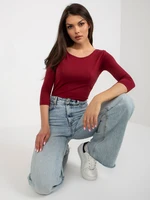 Burgundy cotton blouse Mona BASIC FEEL GOOD