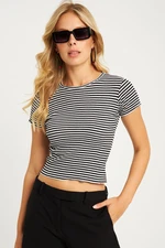 Cool & Sexy Women's Black-White Striped Blouse