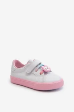 Children's sneakers Sneakers with pin, white and pink Pennyn
