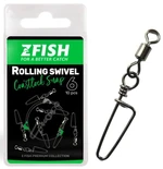 Zfish obratlík s karabínou rolling swivel & coastlock snap 10 ks - veľkosť 12 nosnosť 18 kg