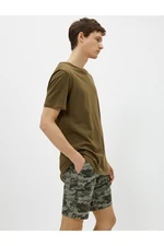 Koton Men's Khaki Patterned Shorts & Bermuda