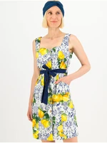 Yellow-white patterned dress Blutsgeschwister - Women