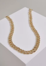 Necklace with rhinestones - golden colors