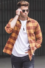 Madmext Checkered Orange Shirt 4664