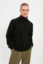 Trendyol Men's Black Regular/Real Fit Turtleneck Thick Cotton Basic Sweatshirt