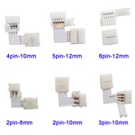 5set L Shape 2pin 3pin 4pin 5pin 6pin LED Connector For connecting corner right angle 5050 RGB RGBW 3528 ws2812 LED Strip