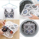 Washing Mesh Bag Shoes Laundry Net Hanging Wash Bag Sneaker Shoes Boot Cleaner Bag Protect Wash Machine Household Accessory