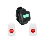 Wireless Calling System 1 Wrist Watch Receiver +2 SOS Emergency Buttons White For Hospital Clinic Nurse Home