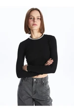 LC Waikiki XSIDE Crew Neck Plain Long Sleeve Women's Crop Crop