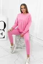 Set cotton sweatshirt + leggings light pink