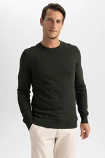 DEFACTO Regular Fit Crew Neck Basic Plain Knitwear Sweater