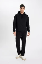 DEFACTO Black Regular Fit Regular Cut Straight Leg Cotton Sweatpants