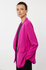 Trendyol Fuchsia Shawl Collar Lined Regular Fit Blazer Jacket