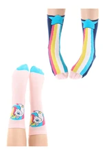 Denokids Rainbow Star Unicorn Girl's 2-Piece Socks Set