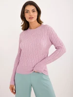 Light purple women's classic sweater with cuffs