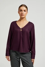 Women's shirt with neckline MOODO - purple