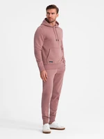 Ombre Men's BASIC cotton tracksuit set kangaroo sweatshirt + joggers