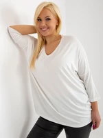 Ecru plain plus size basic viskózová halenka