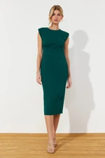 Trendyol Green Fitted Midi Pencil Skirt Woven Dress