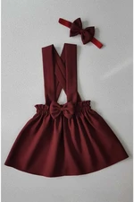 N2436 Dewberry Girls Crepe Dress Bandana-BURGUNDY