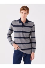 LC Waikiki Polo Neck Long Sleeve Striped Men's Sweatshirt