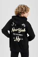 DEFACTO Boy&#39;s Oversize Fit Hooded Back Printed Sweatshirt