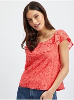 Orsay Pink Ladies Lace Blouse - Women