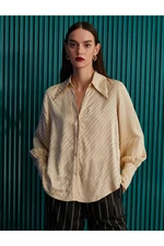 Koton Melis Ağazat X - Pointed Collar Satin Shirt