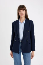 DEFACTO Oversize Wide Mold Shirt Collar Buttoned Basic Plain Blazer Jacket