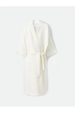 LC Waikiki Shawl Collar Self Patterned Maternity Dressing Gown