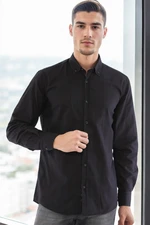 G721 DEWBERRY MEN'S SHIRT-DARK BLACK