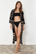 Trendyol Geometric Patterned Maxi Woven Kimono & Kaftan