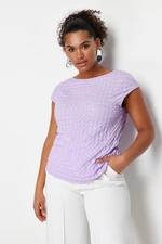 Trendyol Curve Lilac Textured Knitted Blouse