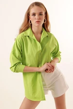 Bigdart 3900 Oversize Long Basic Shirt - Çağla