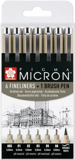 Sakura Pigma Micron Fineliner Pisaki techniczne Black 7 sztuk