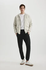 DEFACTO Slim Fit Elastic Leg Zipper Pocket Basic Plain Sweatpants