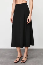 Trendyol Black Flared Maxi Stretch Knitted Skirt