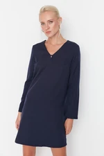 Trendyol Navy Blue V Neck Woven Dress