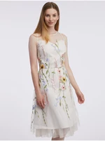 Orsay Bílé dámské květované šaty ke kolenům - Dámské
